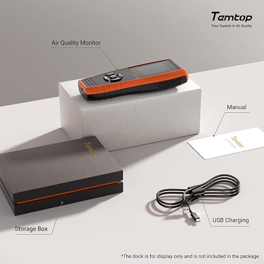 Temtop Air Quality Monitor Professional PM2.5 PM10 Particle Counter, - Image 8