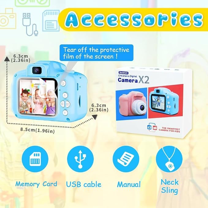 Seckton Upgrade Kids Selfie Camera, Christmas Birthday Gifts - Image 7