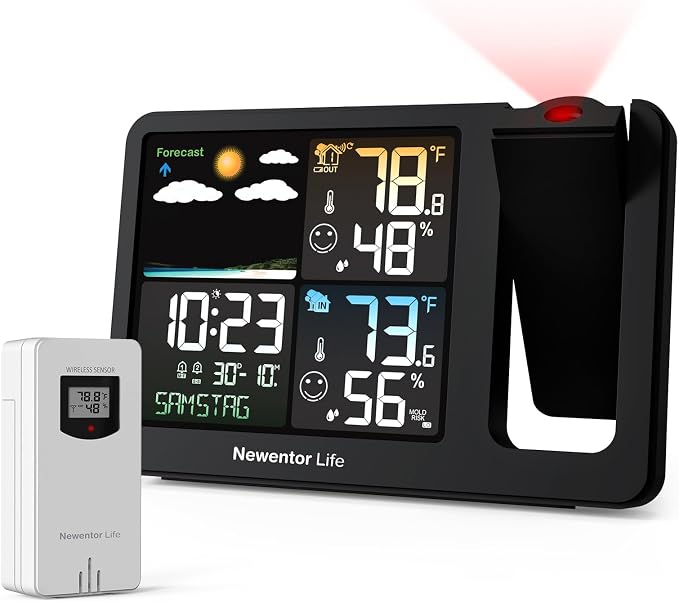 Newentor Projection Alarm Clock, Projection Clock by Newentor