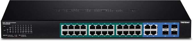 TRENDnet 28-Port Web Smart PoE+ Switch, 24 x Gigabit PoE+ Ports, 4 x Shared - Image 8