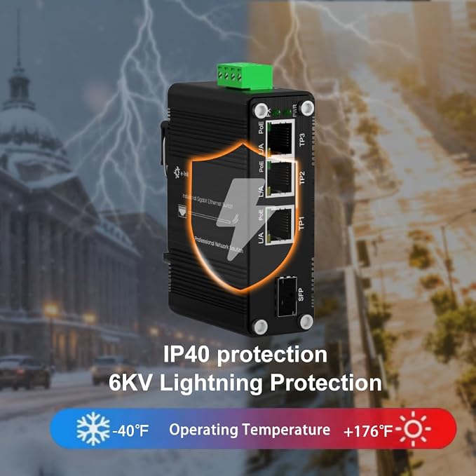 Mini Throncom 4 Ports Gigabit Industrial Fiber Ethernet Solar Switch Hardened - Image 5