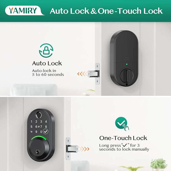 Smart Deadbolt Door Lock with Keypad:Yamiry Fingerprint Keyless Entry Deadbolt - Image 4