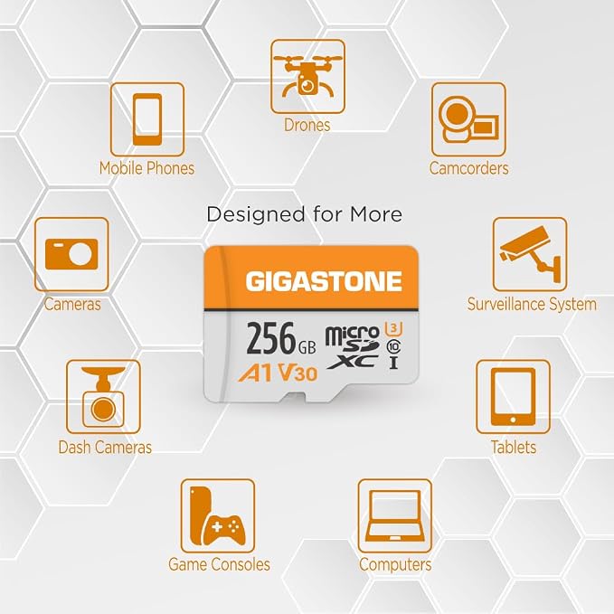 GIGASTONE 256GB Micro SD Card, A1 V30 4K Video Recording, MicroSDXC Memory Card - Image 3