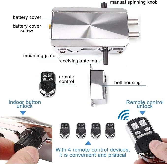 Remote Control Electronic Intelligent Door Lock, Smart Wireless Anti-Theft Home - Image 5