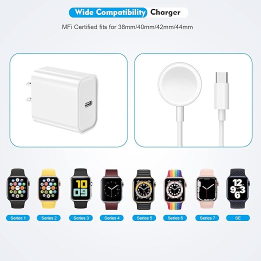 Fast Charger for Apple Watch Charger, USB C 20W iPhone Watch Charger Plug - Image 7