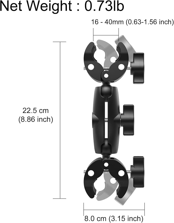 Taisioner Double Super Clamp Mount Umbrella clamp Camera Clamp Pole Clamp - Image 5
