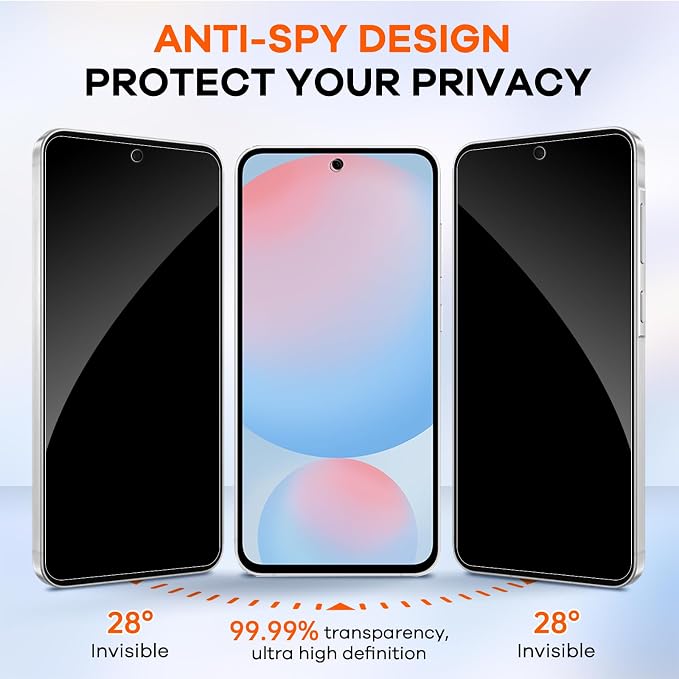 3+3 Pack for Samsung Galaxy S24 FE 5G Privacy Screen Protector & Phone Camera - Image 5