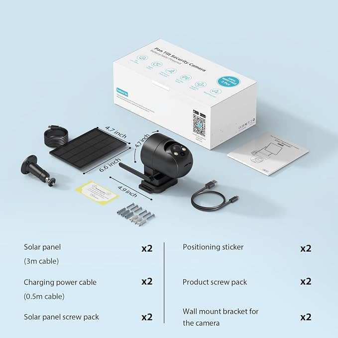 ELYSOO Solar Security Cameras Wireless Outdoor, 2.4GHz WiFi, 2K Color Night - Image 6