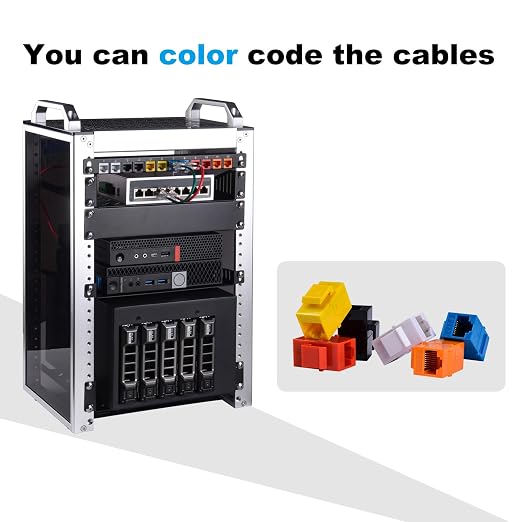 GeeekPi 12-Pack Cat6 RJ45 Keystone Jack Insert, Ethernet Keystone Jack - Image 3