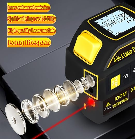 Tape Measure 4-in-1 Laser Digital Measuring Tape & 100m/328ft Laser Distance - Image 5