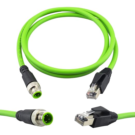 M12 4 Pin to RJ45 Shielded Cable Assembly, Industrial Field-wireable M12 4 Pin by Lonlonty