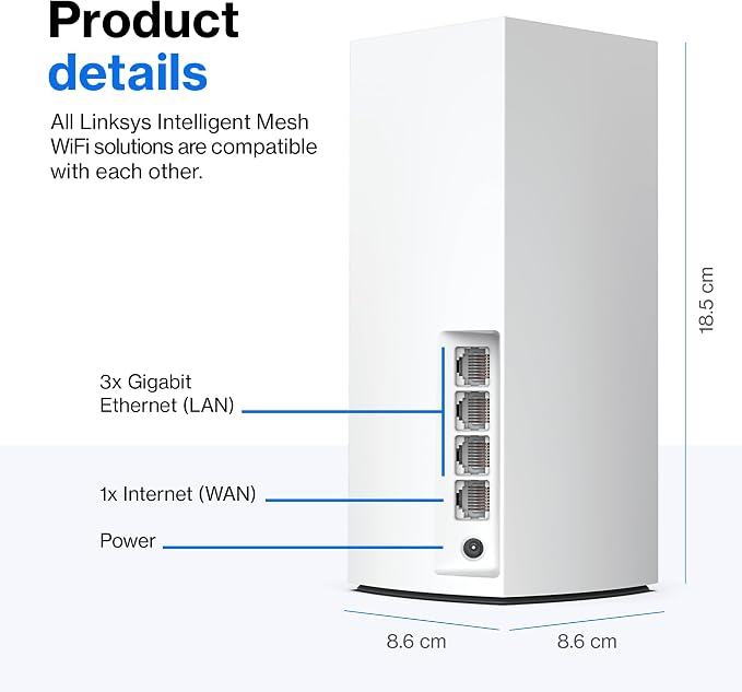 Linksys Atlas WiFi 6 Router Home WiFi Mesh System, 000 Sq. ft Coverage - Image 4