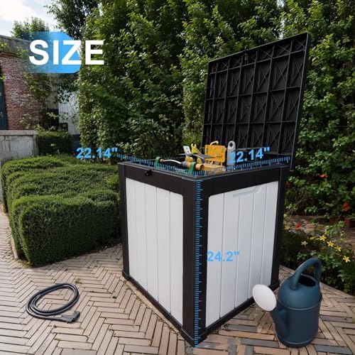PatioZen 50 Gallon Resin Deck Box, Lockable Outdoor Storage Box - Image 2
