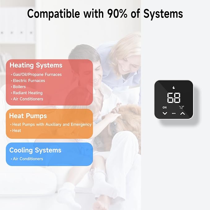 Smart Thermostat for House, WiFi Programmable Thermostat, Compatible - Image 6