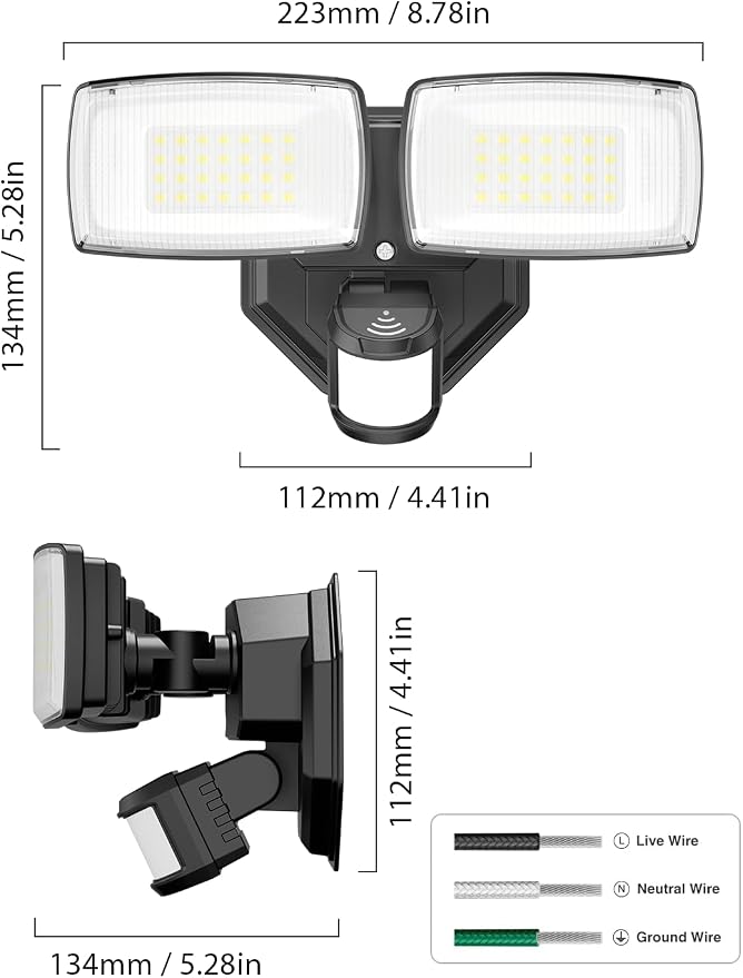Onforu 32W 3200LM Smart Outdoor Security Light, WiFi Motion Sensor Flood Light - Image 9
