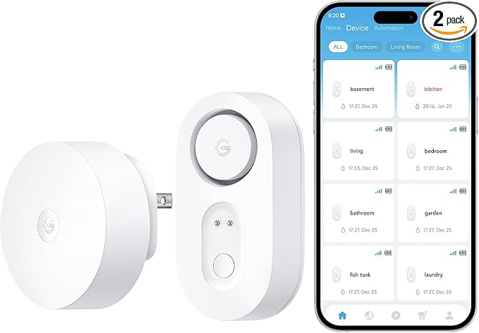 GoveeLife Upgraded Smart Water Leak Detector 1s by GoveeLife