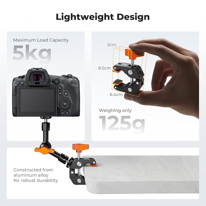 K&F CONCEPT Camera Mount Clamp, Super Crab Clamp - Image 5
