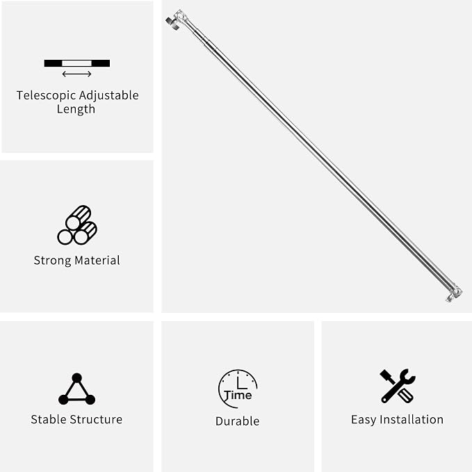 Pro Stainless Steel Telescopic Backdrop Crossbar Max Length 10 ft/3m Adjustable - Image 4