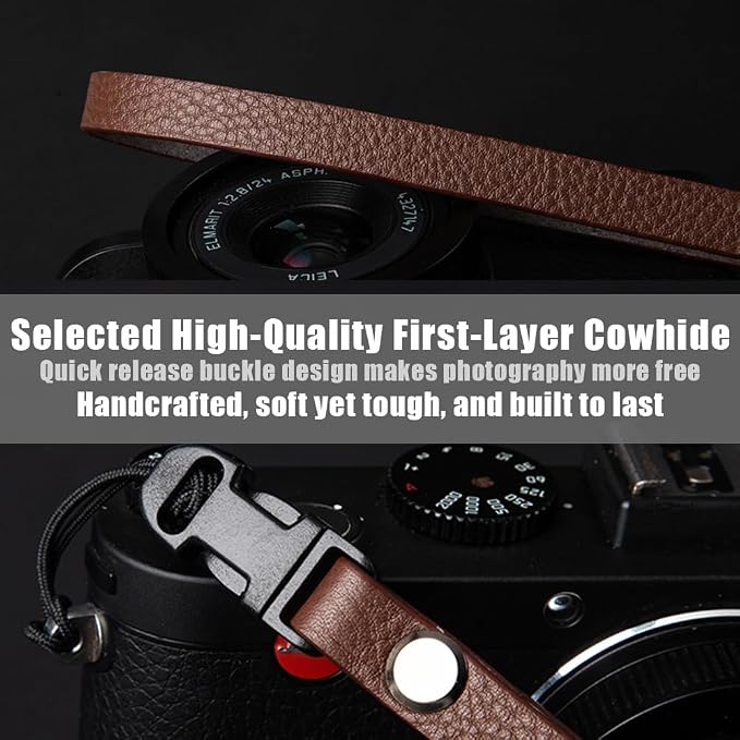 Vintage Minimalist Leather Camera Neck Shoulder Strap - Image 4