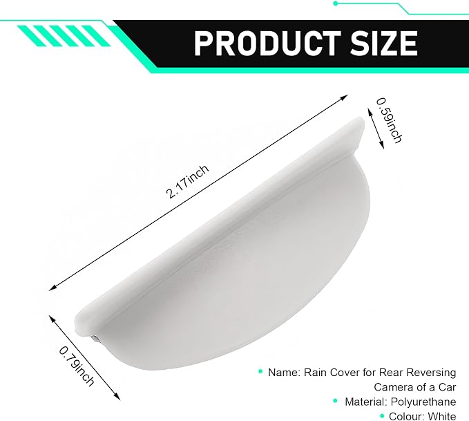 Car Backup Camera Rain Shield, Silicone Rear View Camera Anti-Rain Cover - Image 2