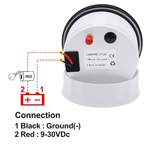 GPS Speedometer 3-3/8" 85mm Boat GPS Speedometer Odometer Waterproof White - Image 6
