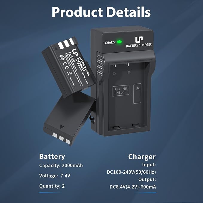 LP EN-EL9 EN EL9a Battery Charger Pack, D5000 Digital SLR - Image 5