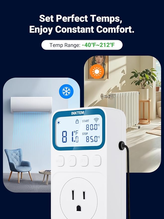 WiFi Plug in Thermostat Outlet, Temperature Controlled Outlet - Image 7