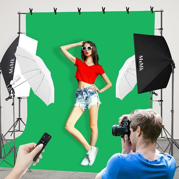 Photography Lighting Kit 8.5x10ft Backdrop Support System and LED Softbox Set - Image 6