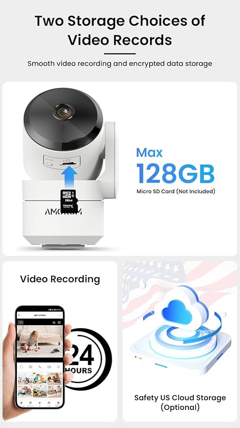 2 Pack Indoor Wired Security Cameras, 360° WiFi Camera - Image 5