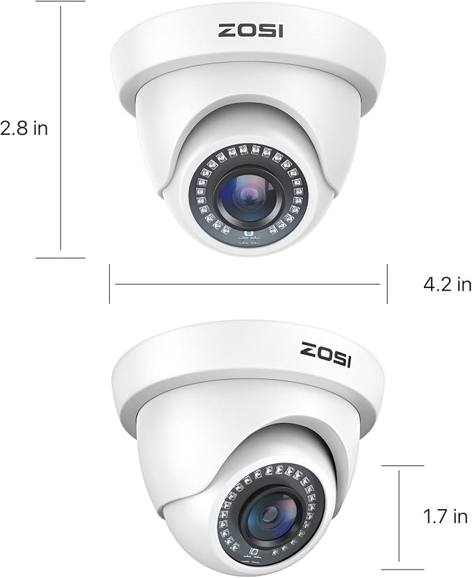 ZOSI 4Pack 2MP 1080P HD Security Cameras, 80ft Night Vision, IP66 Weatherproof - Image 9