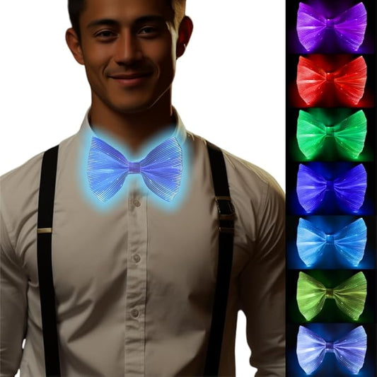 light up bow tie LED Fiber Optic Bowtie 7 Colors & 5 Modes by EOSATE