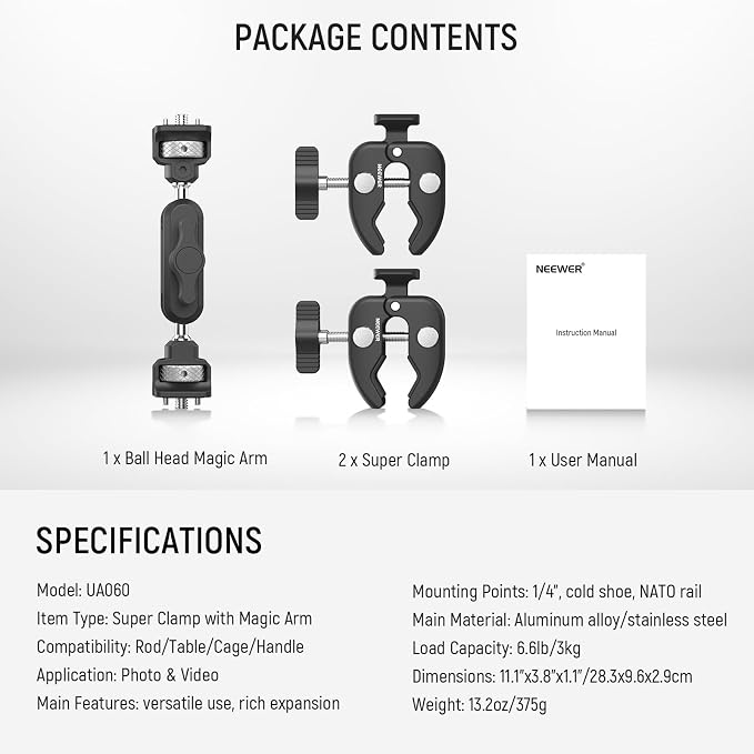 NEEWER Double Super Clamp Camera Mount - Image 8