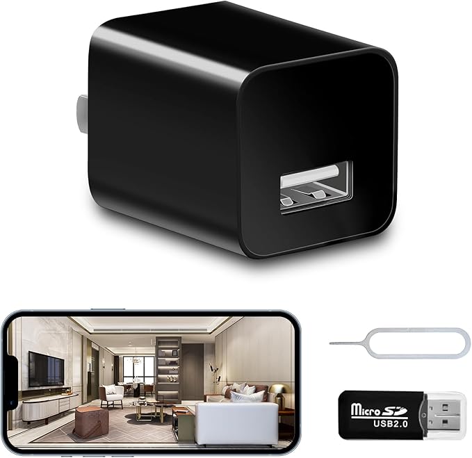 USB Charger Hidden Camera, WiFi Small Spy Security Camera, Full HD 1080P Mini by Unknown