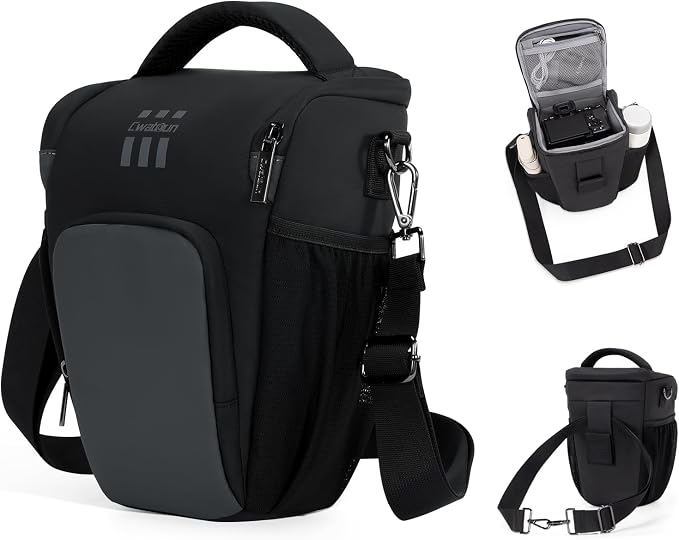 Cwatcun Camera Sling Bag, Compact DSLR Waterresistant Shoulder Bag by FocusonCameraBag
