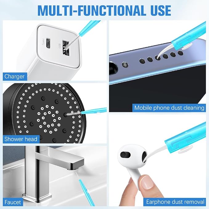 Charging Port Cleaner, Anti-Clogging Mini Brushes & Hook Dual Side Phone Cleaner - Image 6