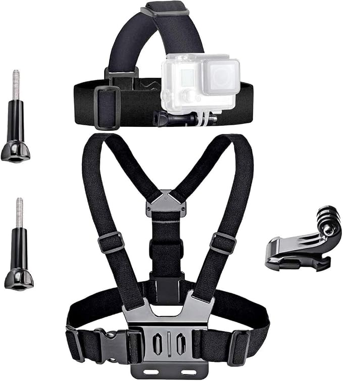 Action Camera Accessories Head Strap Mount Chest Harness Compatible by VVHOOY