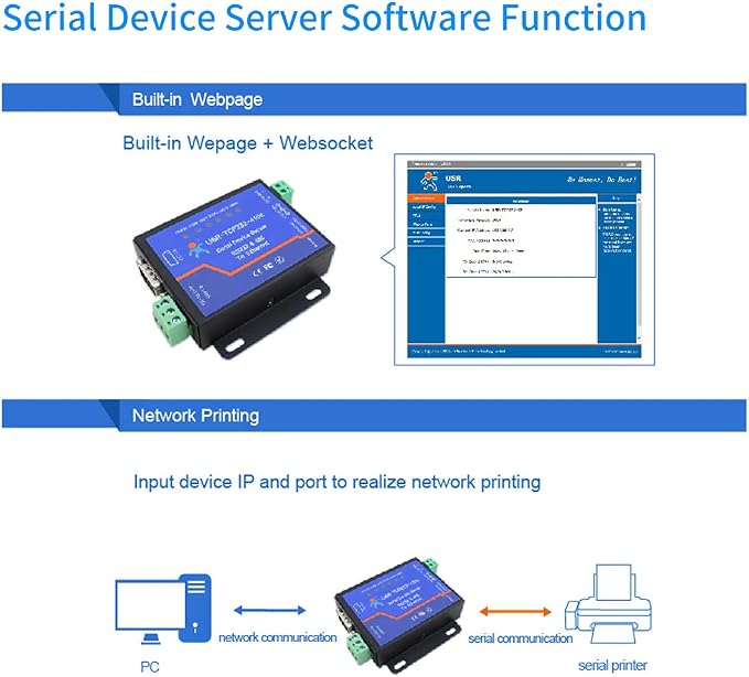 Usr-Tcp232-410S RS232 / RS485 Serial to Ethernet Adapter/IP Device Server - Image 6
