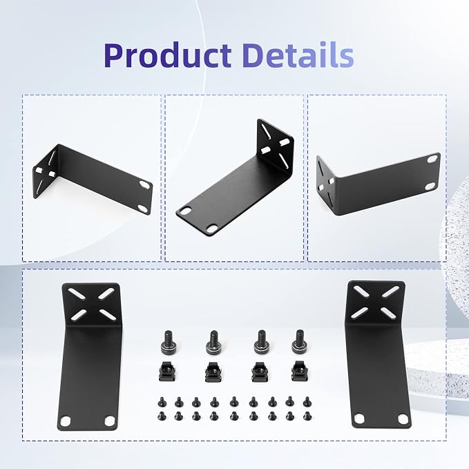 Rack Mount Kit for 10.6 inch Switches, Adjustable Rack Ears for Netgear - Image 3
