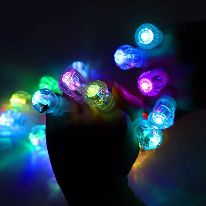 LED Light up Rings, Colorful Led Bumpy Plastic Diamond Rings Toys - Image 5