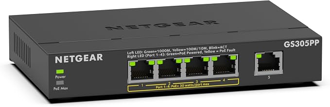 NETGEAR 5-Port Gigabit Ethernet Unmanaged PoE Switch - by NETGEAR