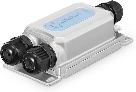 Outdoor IP67 Waterproof Gigabit PoE Passthrough Switch, 1 PoE in 2 PoE Out by Binardat