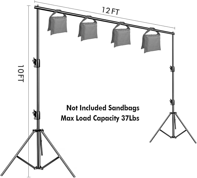 HYJ-INC 12ft x 10ft Photo Video Studio Heavy Duty Adjustable Photography Muslin - Image 4