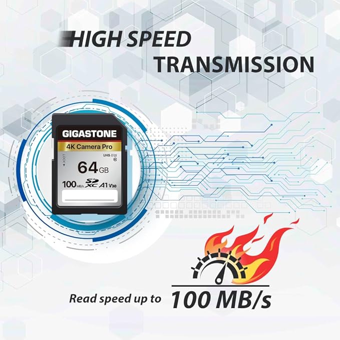 【5-Years Data Recovery】 GIGASTONE 64GB SD Card, 4K Camera Pro, UHS-I A1 V30 - Image 3