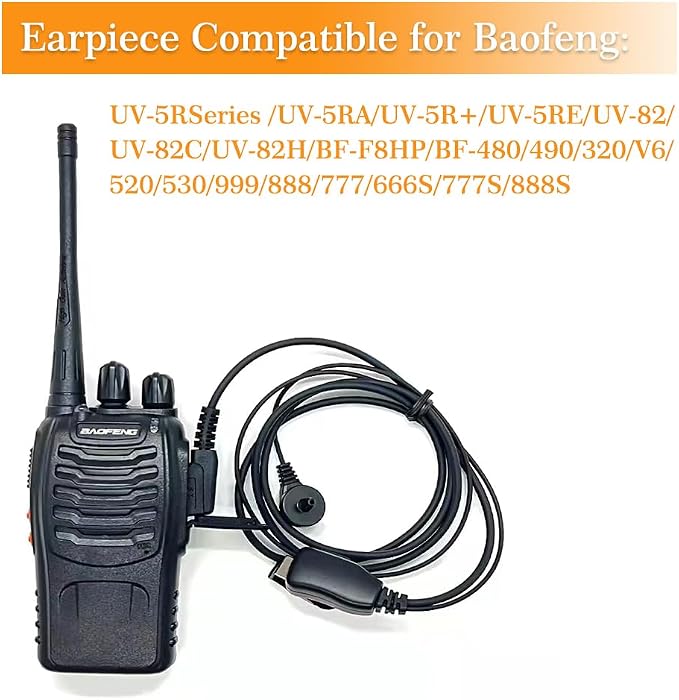 Walkie Talkies Earpieces with Mic 2 Pin Covert Air Acoustic Tube Headset - Image 4