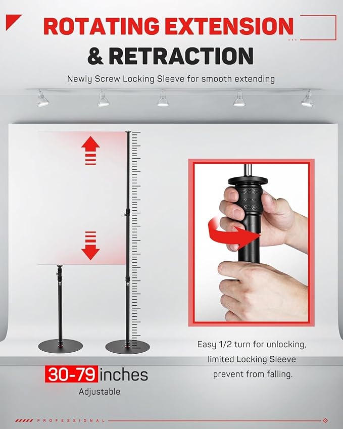 IFOOTAGE RB-A400 Round Base Light Stand Monopod, Live Streaming, Payload 22LBS - Image 6