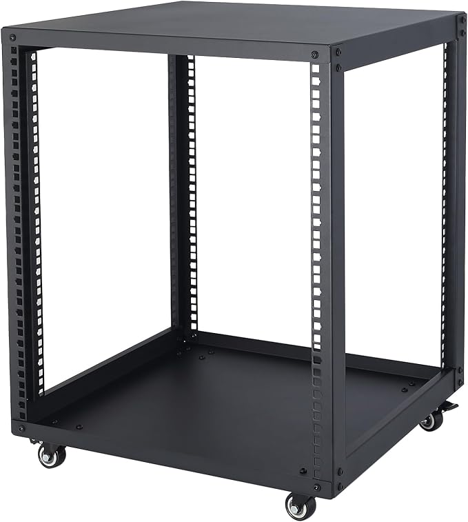 SC02 12U 19" Open Frame Network Server AV Gear Equipment Rack Mobile Storage - Image 8