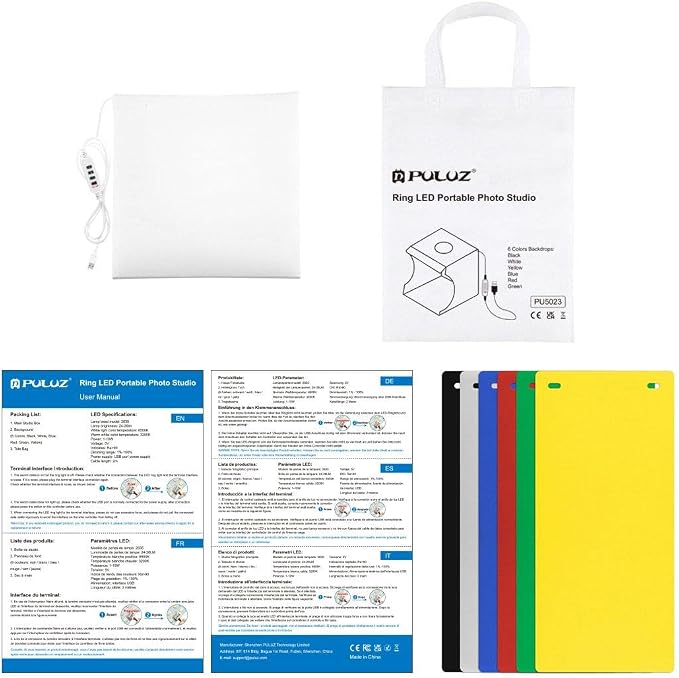 PULUZ Light Box Mini Photo Studio, 6-Color Backdrops, Portable Photography - Image 7