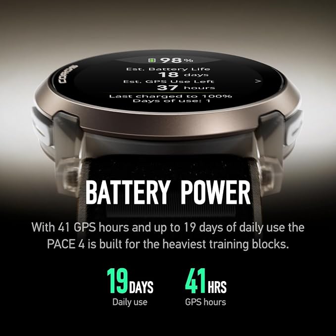 COROS PACE 4 Ultralight Sport GPS Watch, 1.2" AMOLED Touchscreen, 19 Days of - Image 4