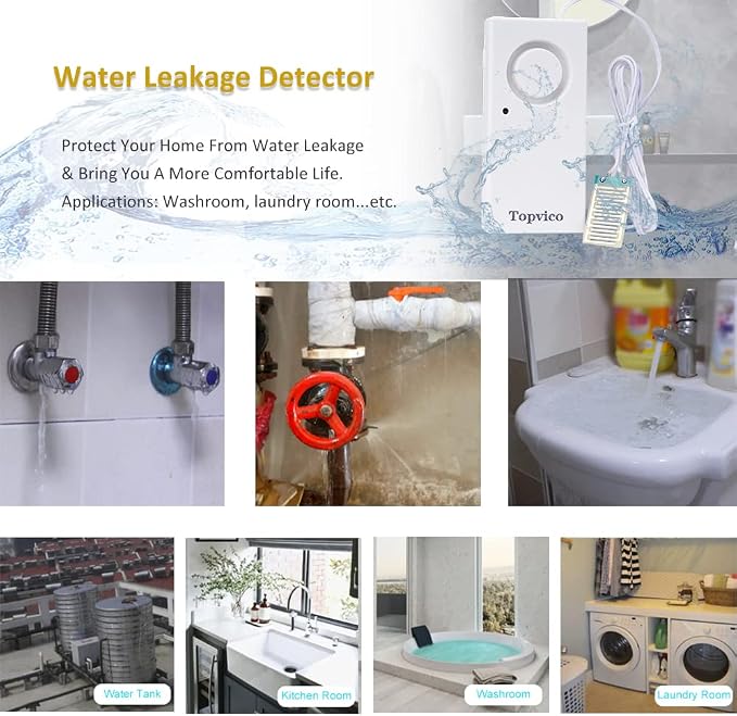 Water Leak Detectors for Home, Sump Pump, Under Sink, Moisture Alarm Sensor - Image 7