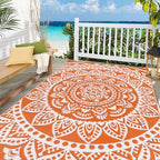 Bsmathom Waterproof Outdoor Rug 6'x9' Reversible Boho Plastic Straw Patio Deck - Image 3